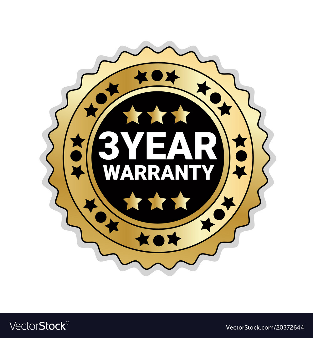 Badge isolated with 3 years of warranty sign Vector Image