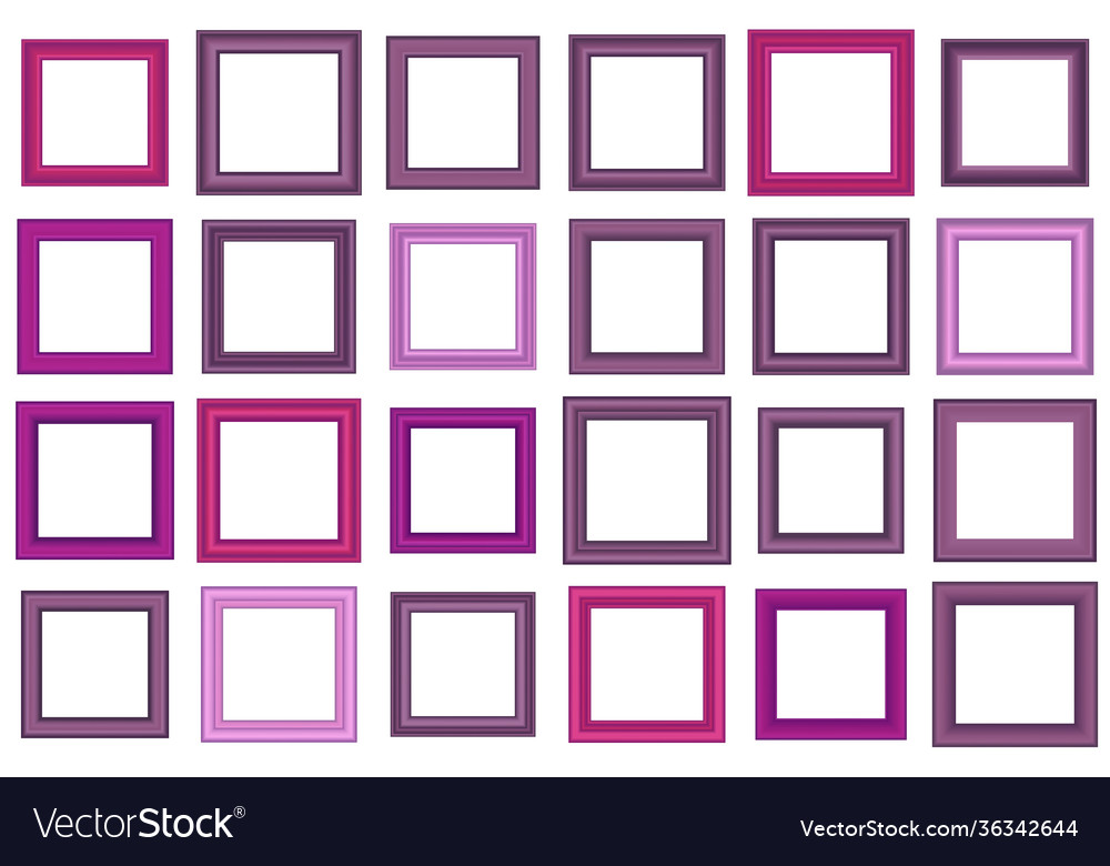 Big set squared vintage wooden frame for your Vector Image