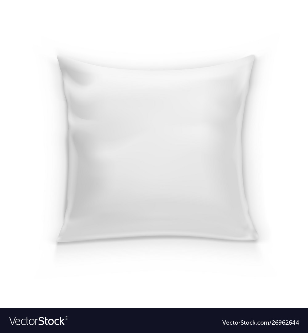 Blank White Square Pillow Clean Cushion With Vector Image