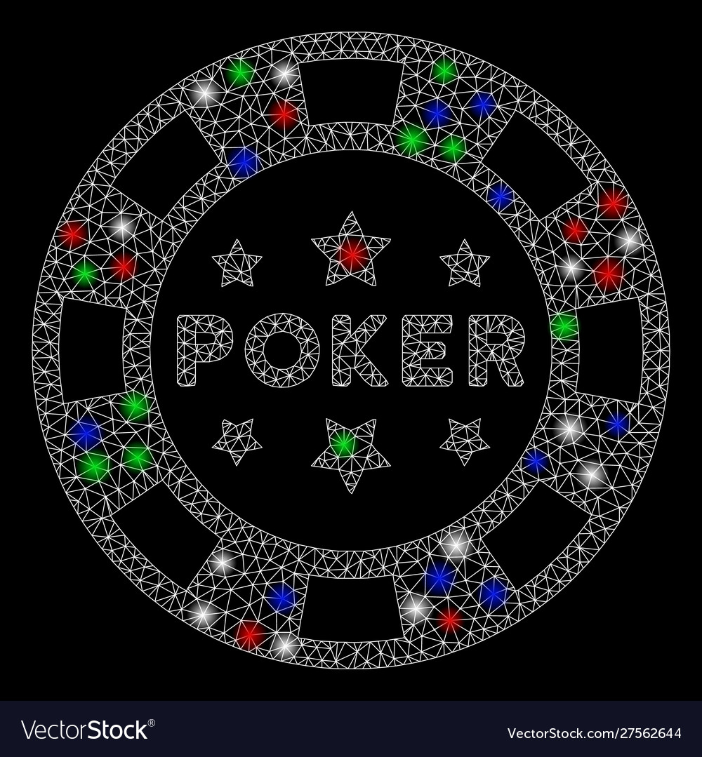 Bright mesh network poker casino chip with flash