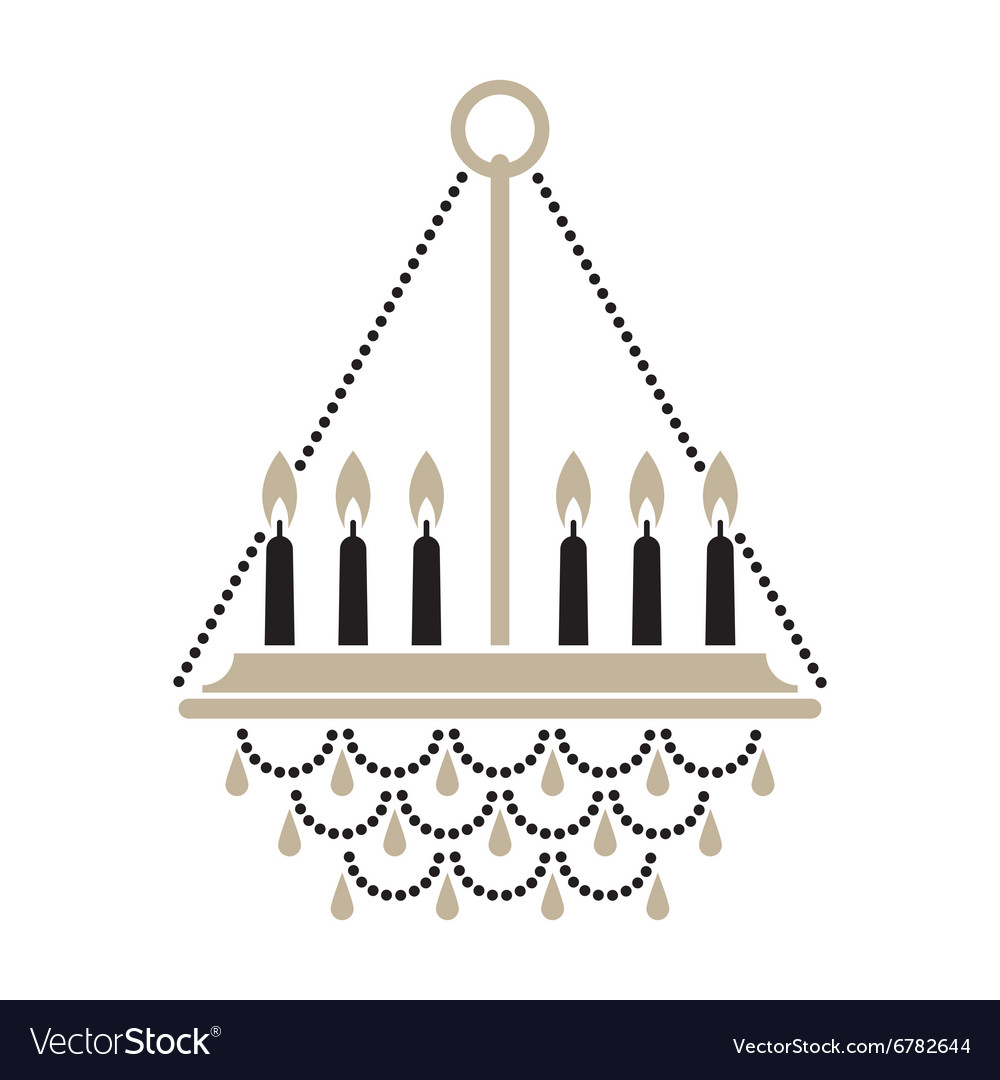 Crystal Candle Chandelier Royalty Free Vector Image Crystal Candle Chandelier Vector Image
