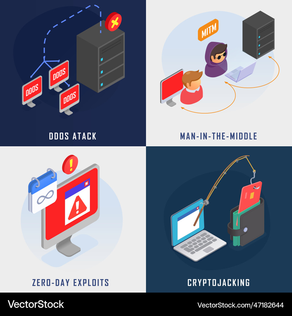 Cyber security isometric Royalty Free Vector Image