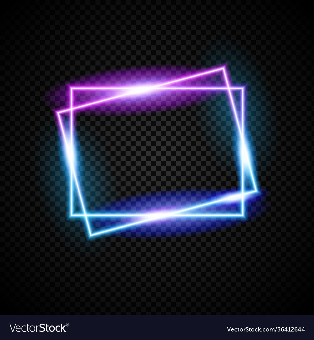 Glowing neon frame with light effect Royalty Free Vector