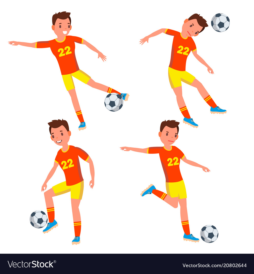 Soccer Young Man Player Man Modern Royalty Free Vector Image