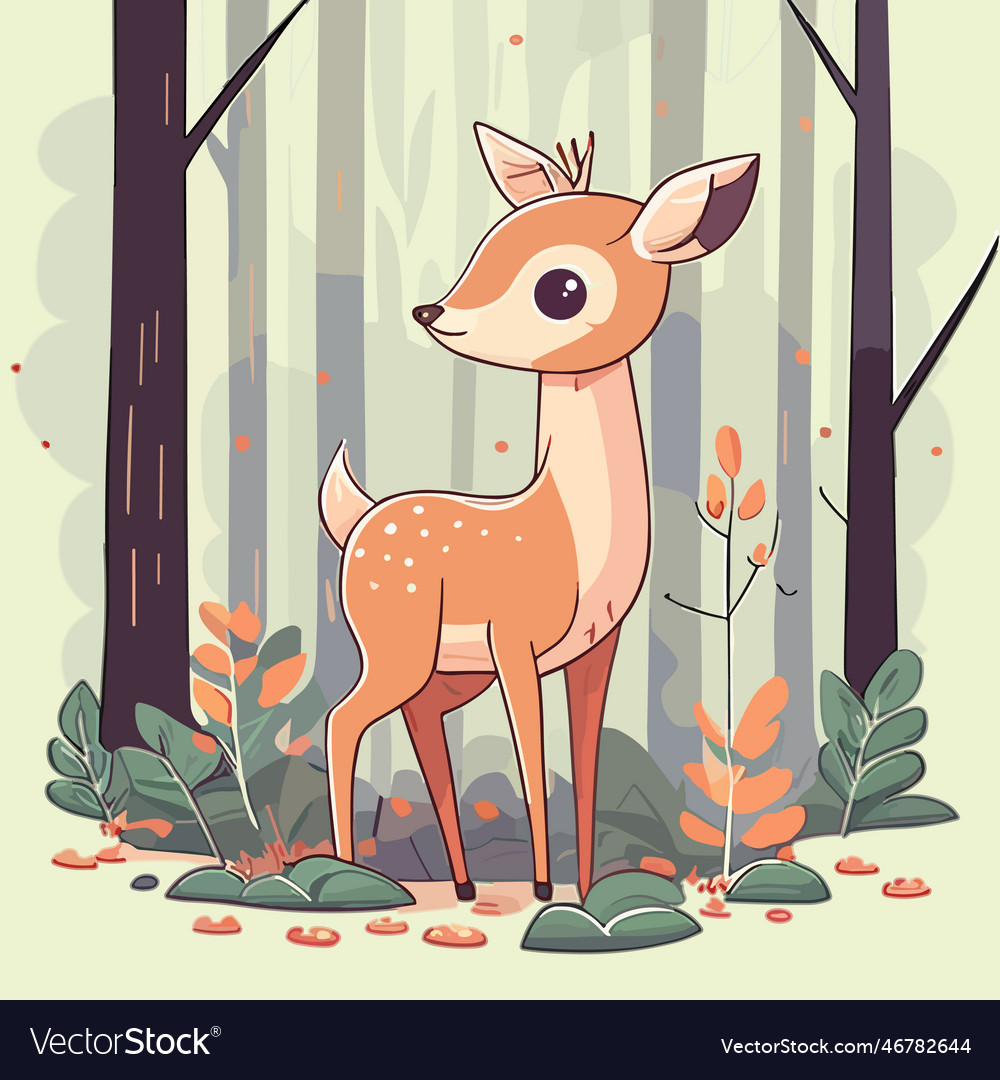 Sweet fawn deer for kids Royalty Free Vector Image