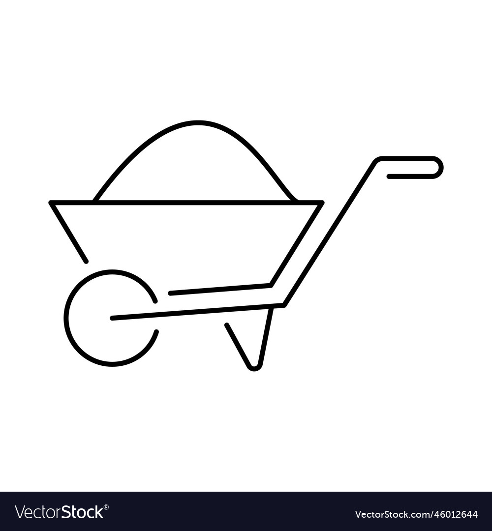 Wheelbarrow icon or logo isolated sign symbol Vector Image