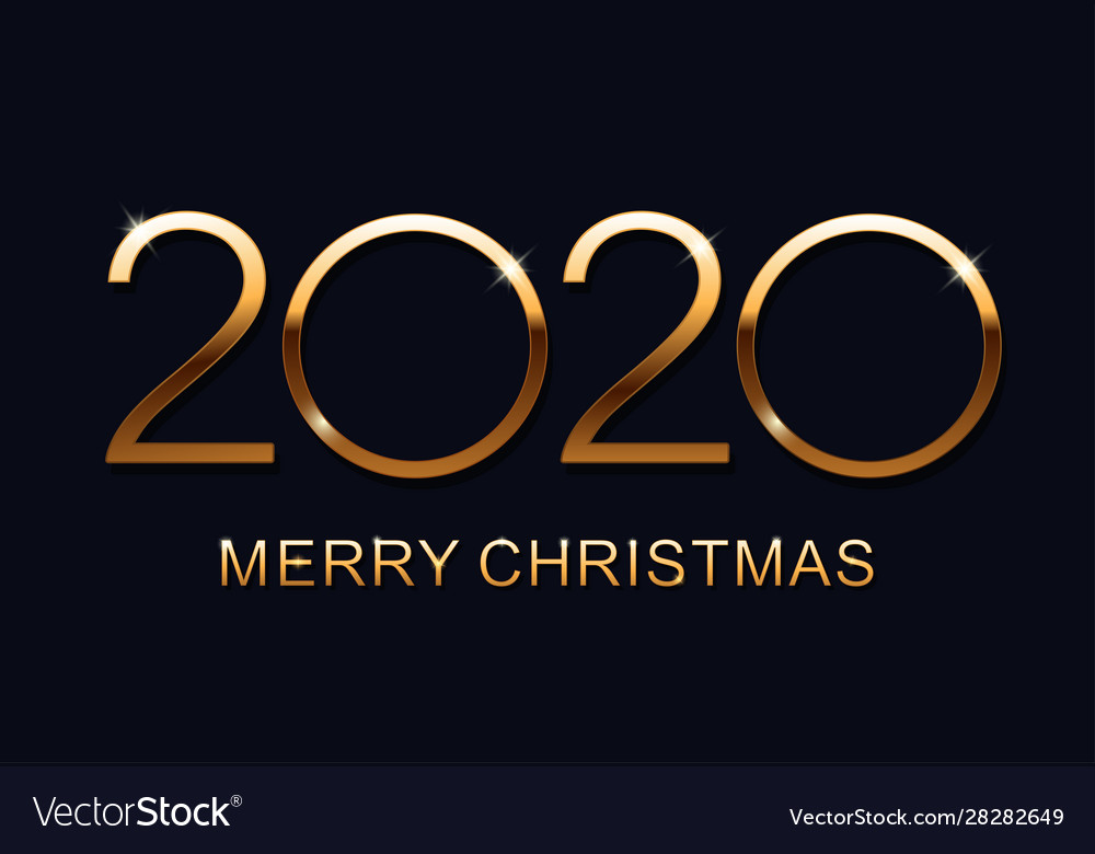 2020 happy new year merry christmas text design Vector Image