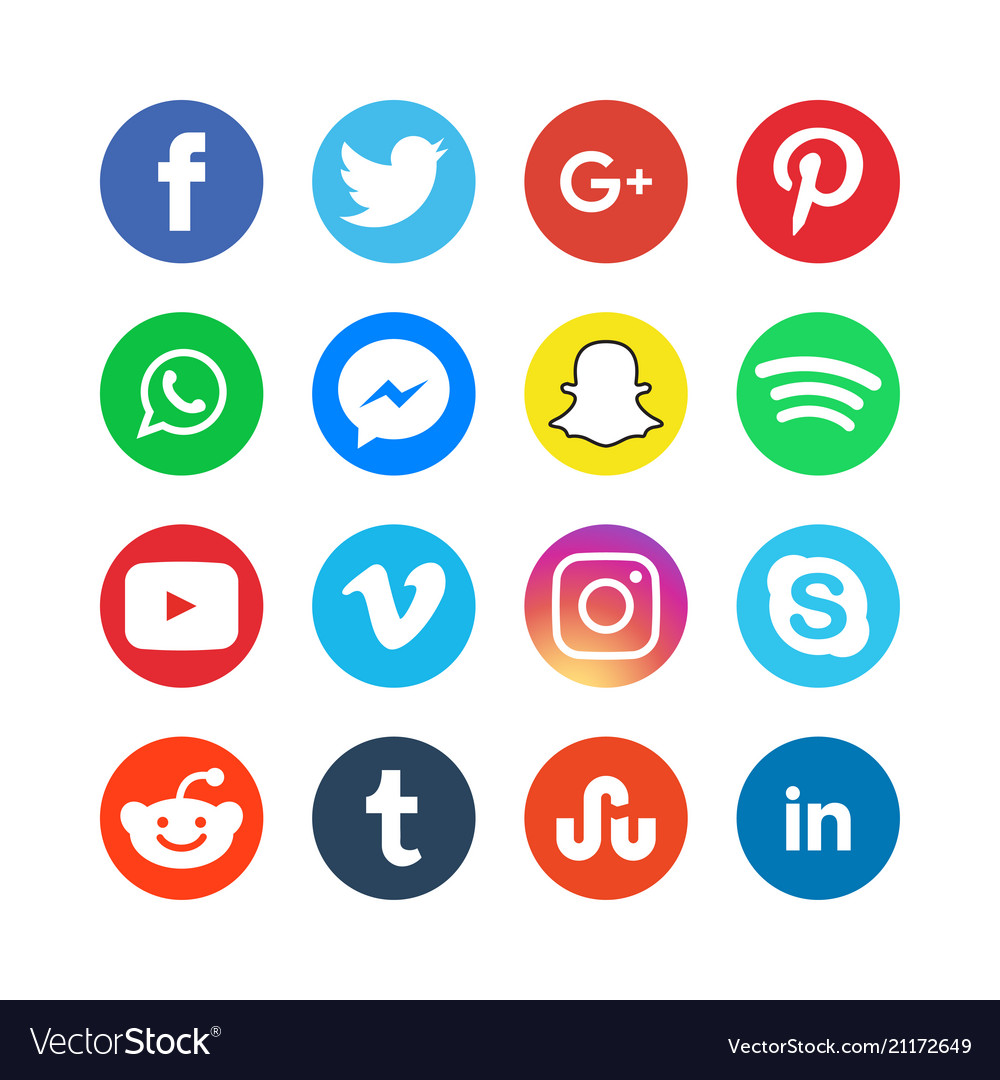 Download Collection of social media icons Royalty Free Vector Image