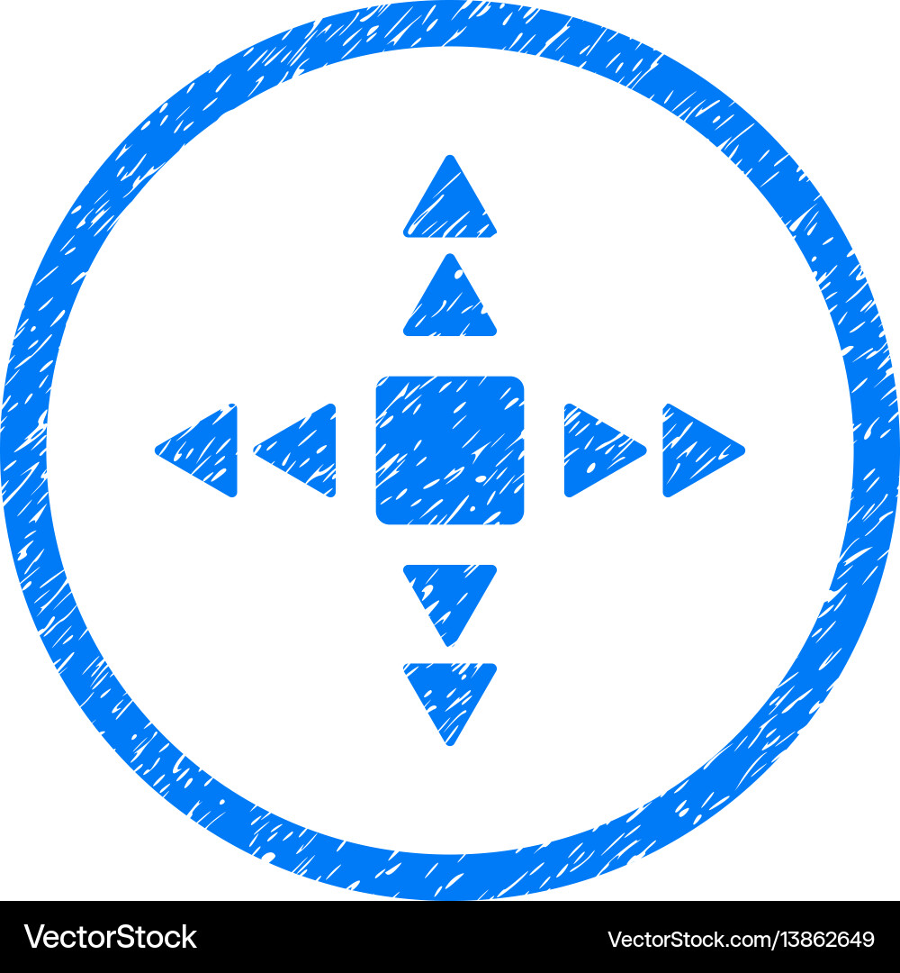 Direction triangles rounded grainy icon Royalty Free Vector