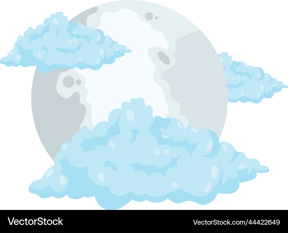 Full Moon And Clouds Royalty Free Vector Image