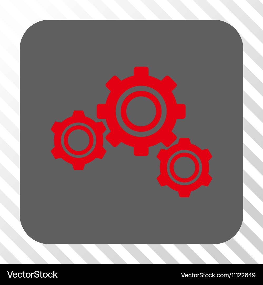 Gears rounded square button Royalty Free Vector Image
