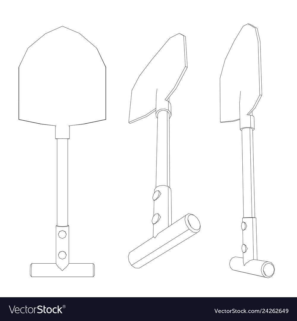 Set with spade outlines in different positions Vector Image