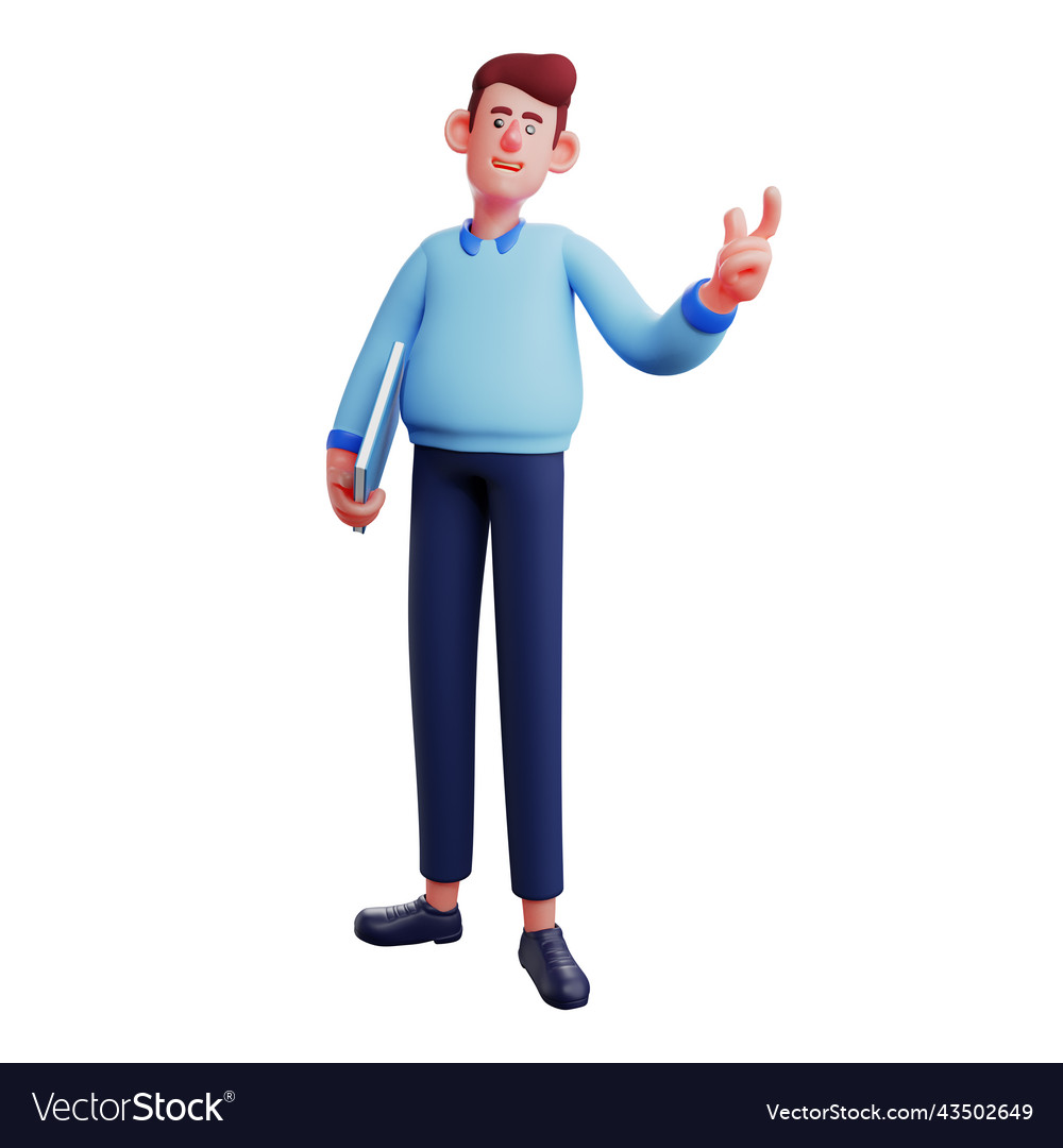 Workman cartoon design with pointing finger