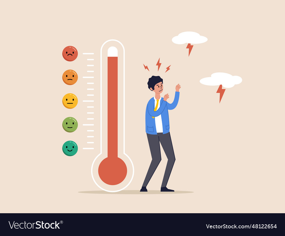 Concept of emotional overload stress level Vector Image