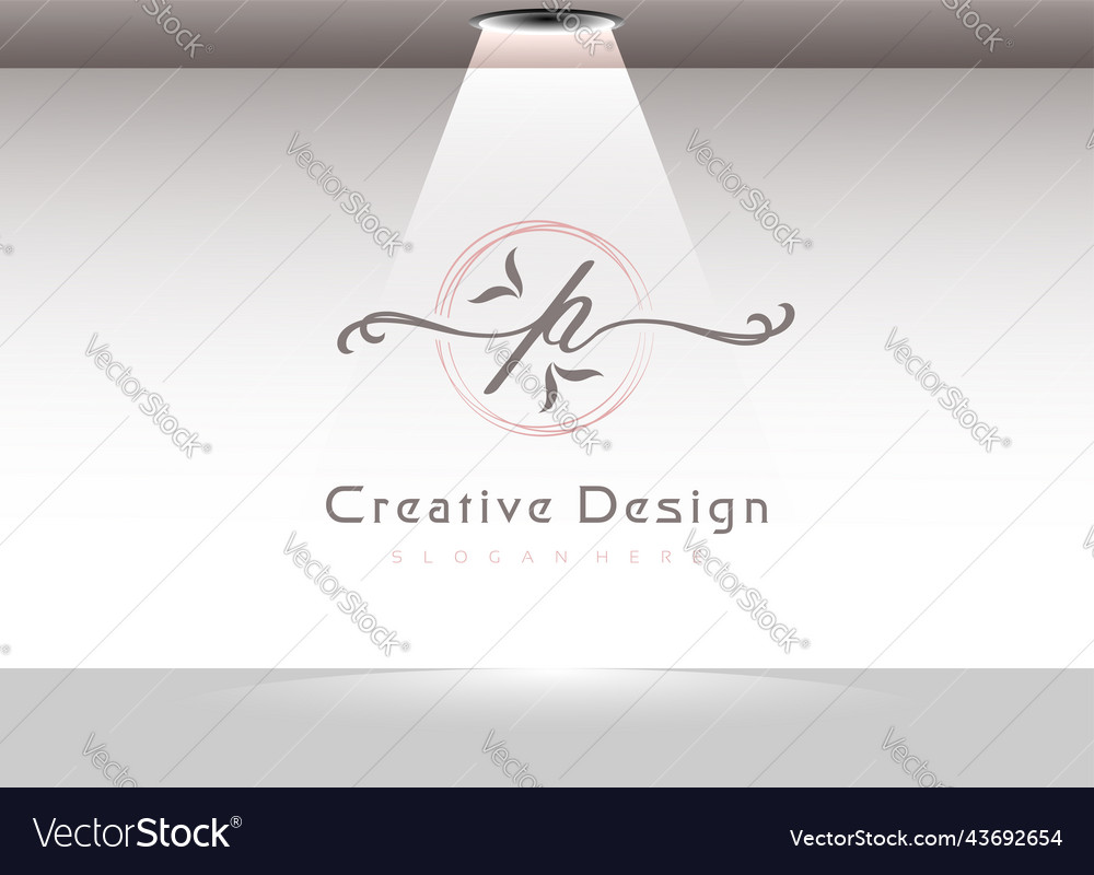 Elegant handwriting letter p logo template