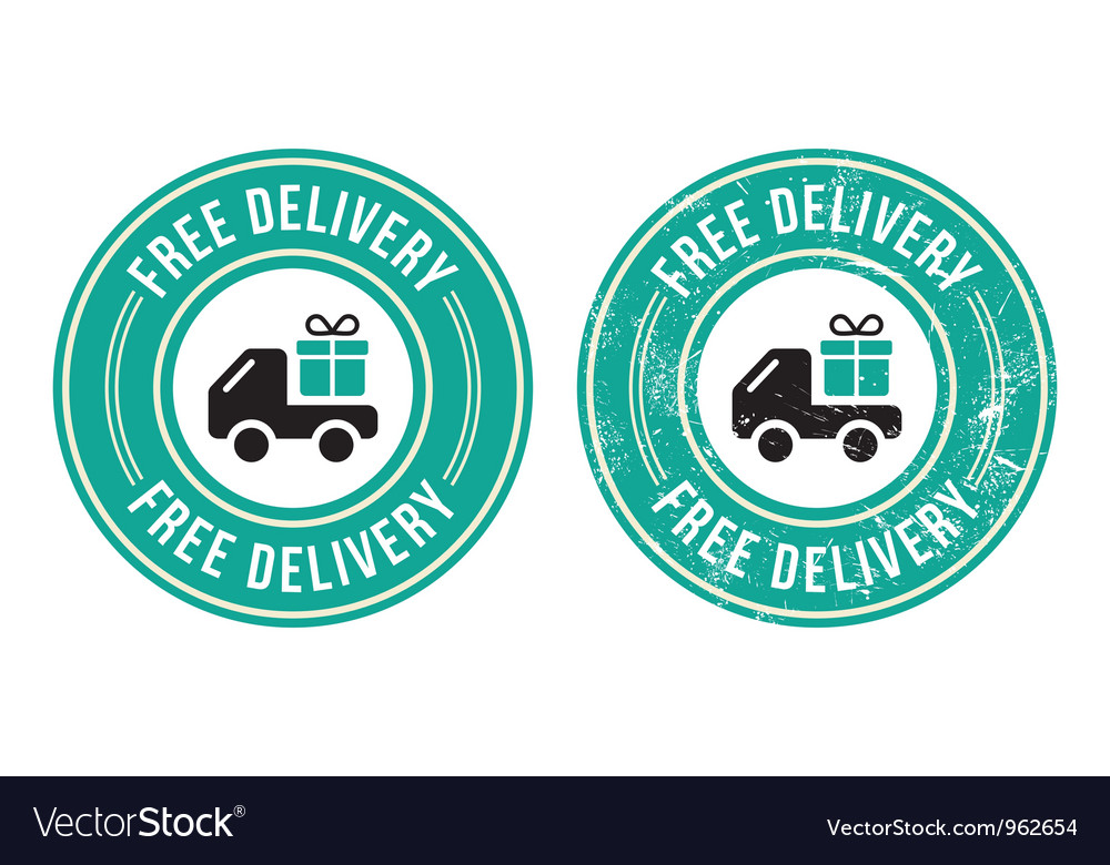 Free delivery retro grunge badge Royalty Free Vector Image