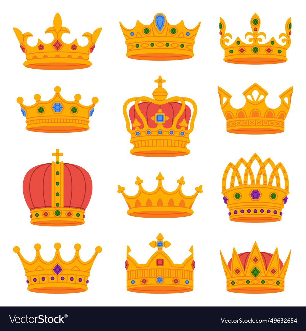 Golden crown as royal and monarch symbol