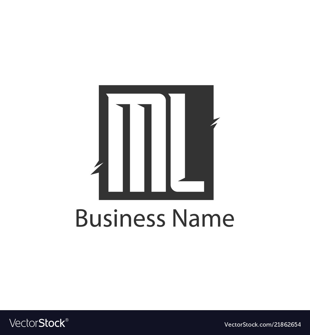 Initial letter ml logo template design Royalty Free Vector