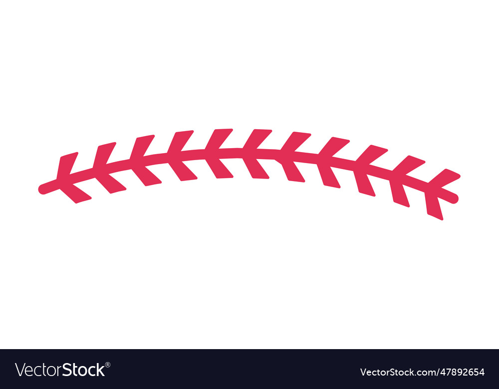 Red baseball stitch popular outdoor sporting Vector Image