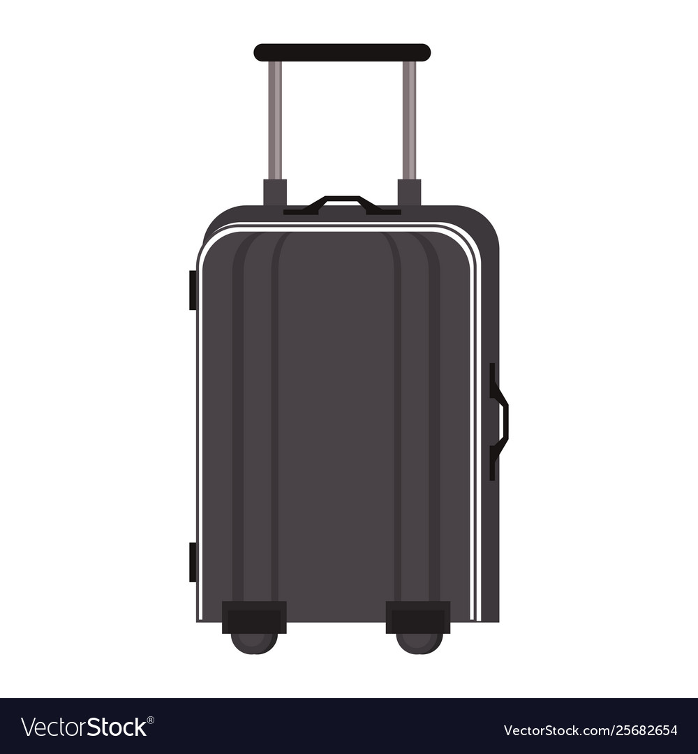 Travel luggage with wheels isolated cartoon