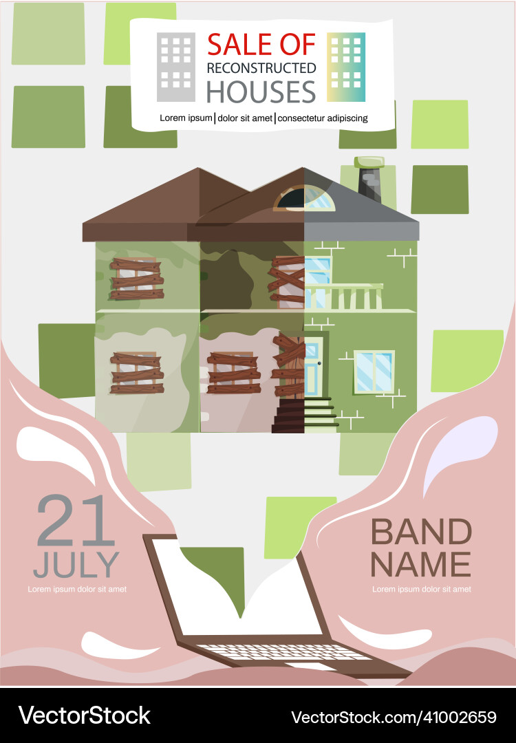 Creative mobile real estate sale web infographics Vector Image