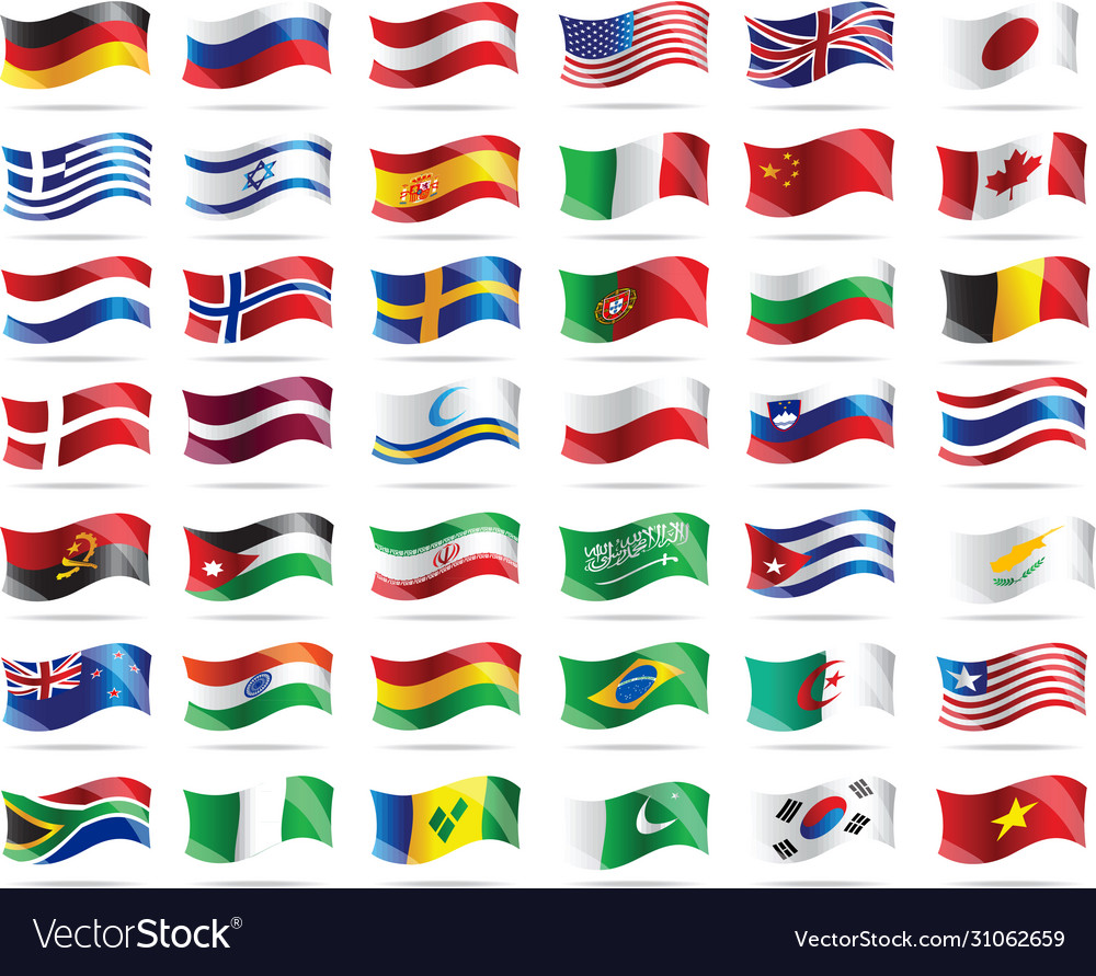 Flags set Royalty Free Vector Image - VectorStock