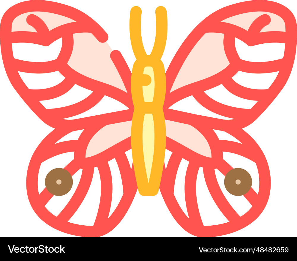 Glasswing butterfly spring color icon Royalty Free Vector