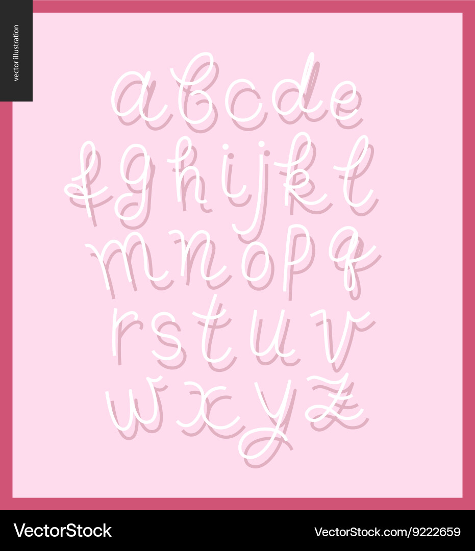 Script alphabet 9 Royalty Free Vector Image - VectorStock