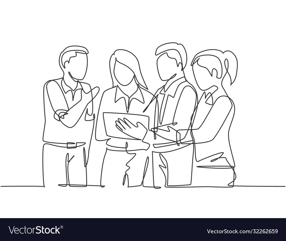 Stockbroker concept one single line drawing Vector Image