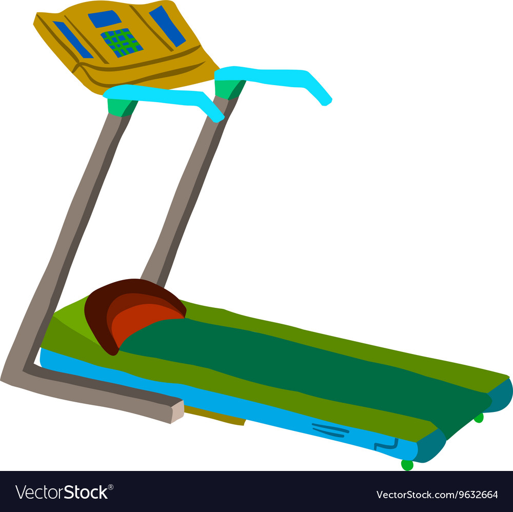 Cartoon treadmill flat icon