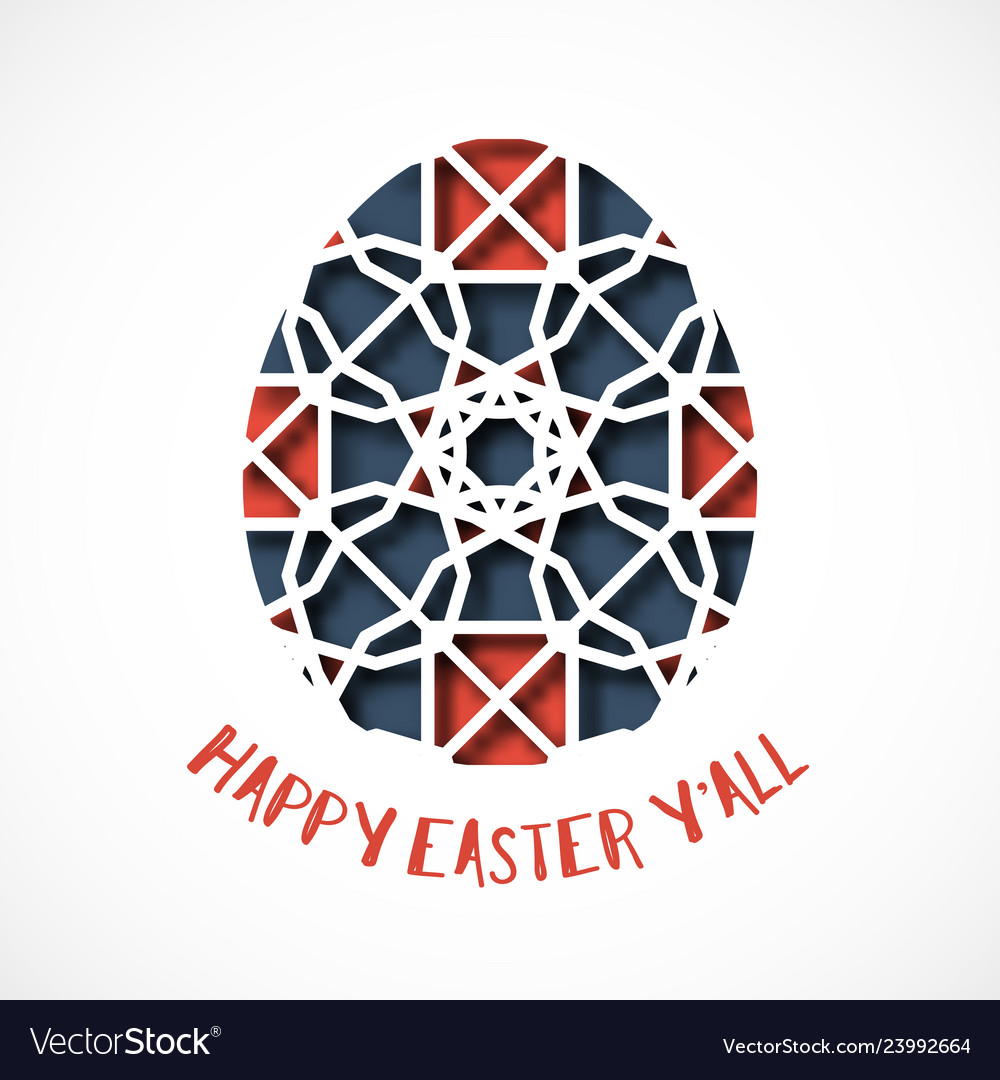 Easter greeting card with ornamental egg