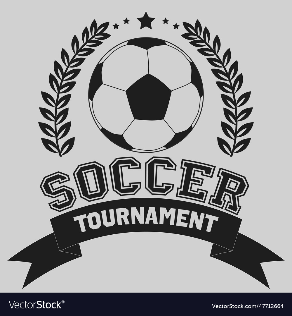 Football tournament logotype or emblem in retro Vector Image