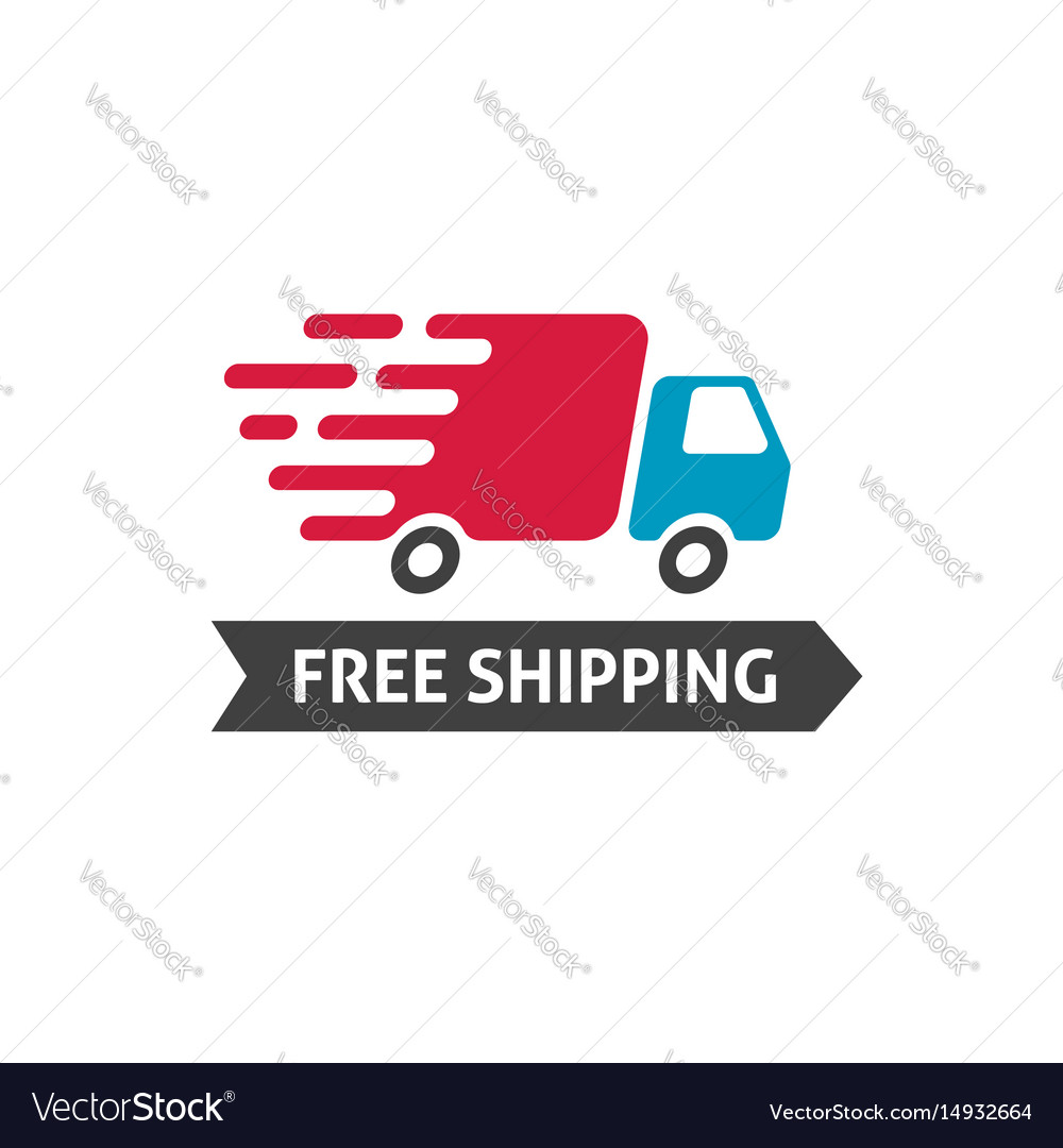 Free shipping icon truck moving fast and Vector Image