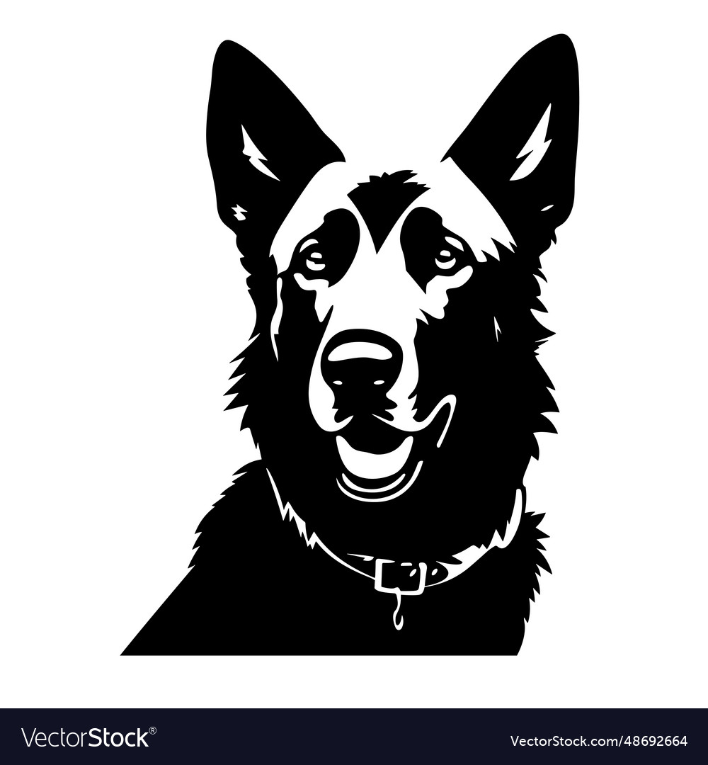 German shepherd black icon on white background Vector Image