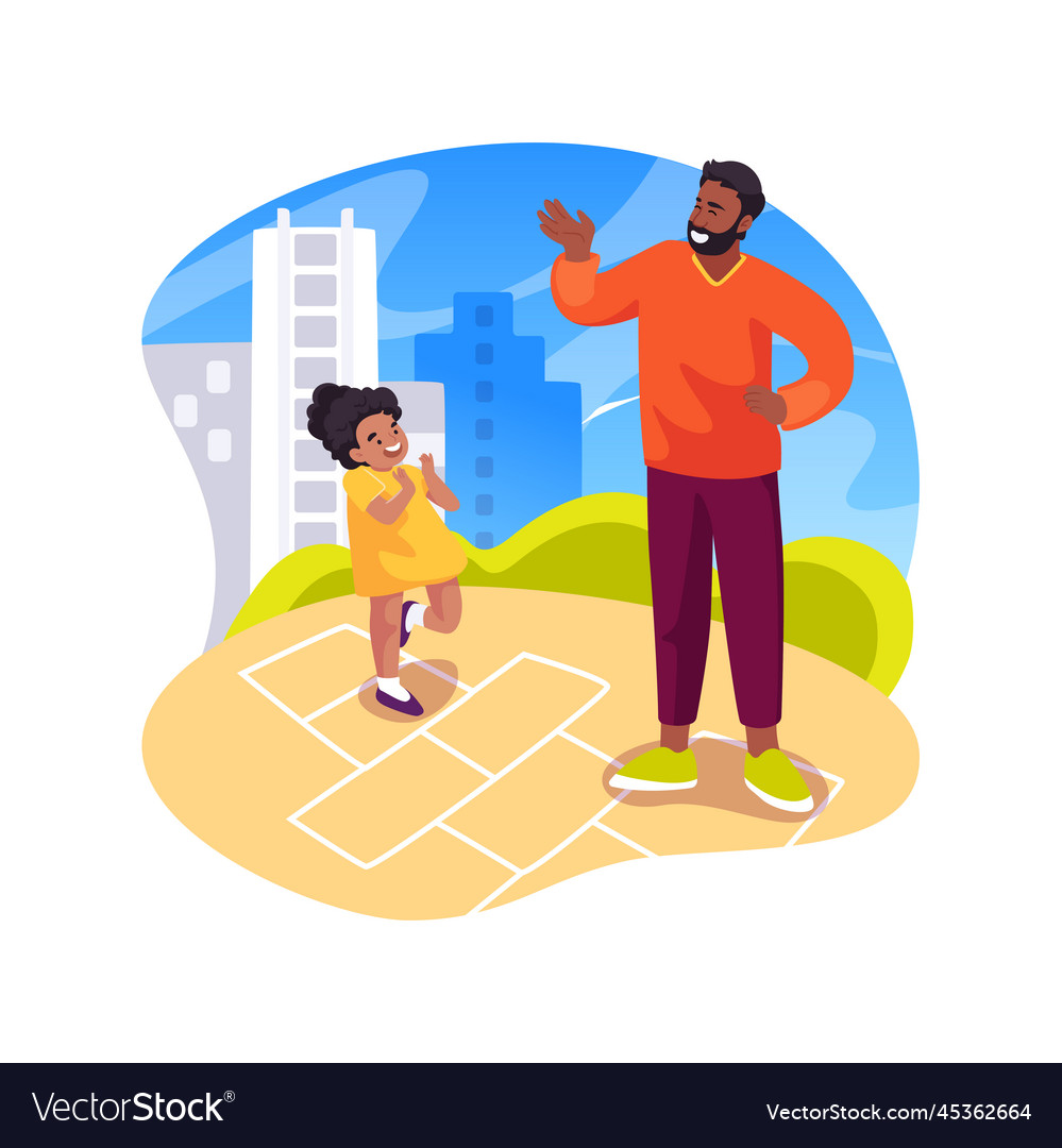 Hopscotch isolated cartoon Royalty Free Vector Image