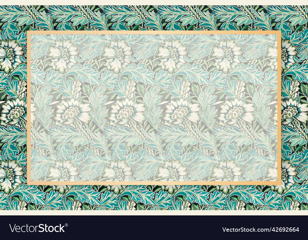 Rectangle antique floral frame copy space Vector Image