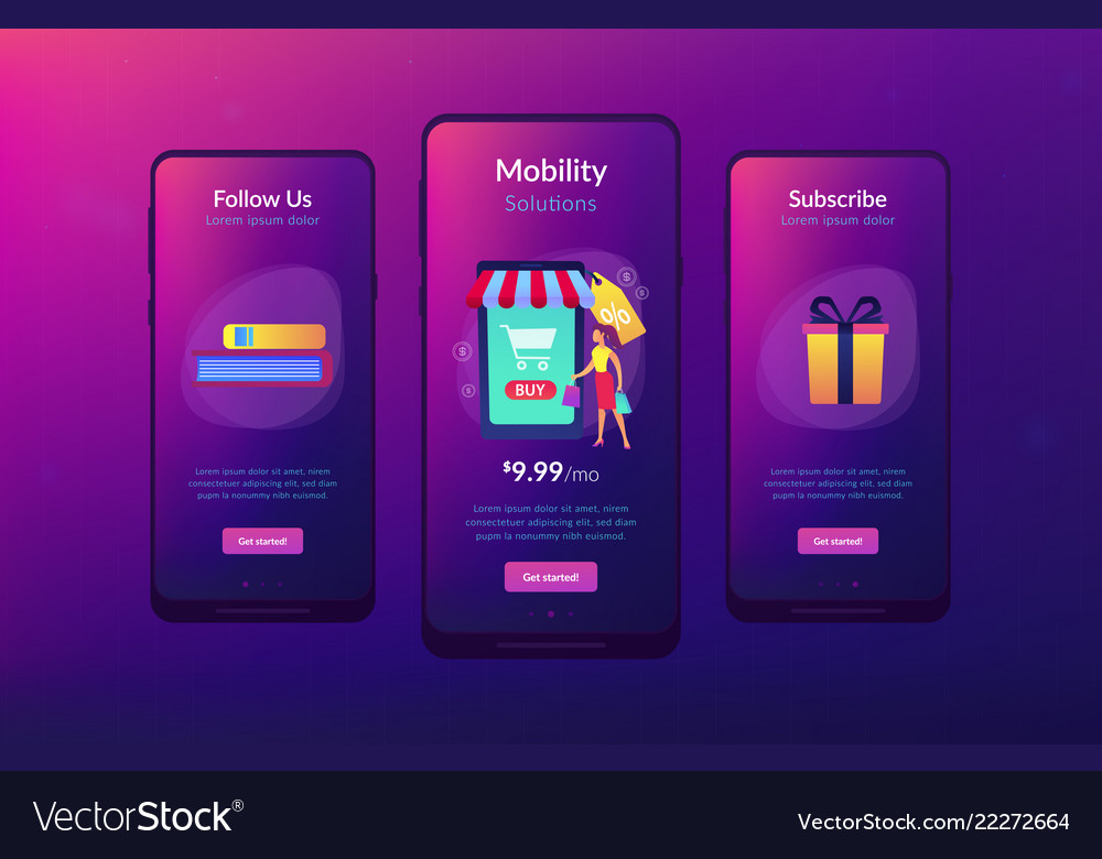 Smart retail in city app interface template Vector Image