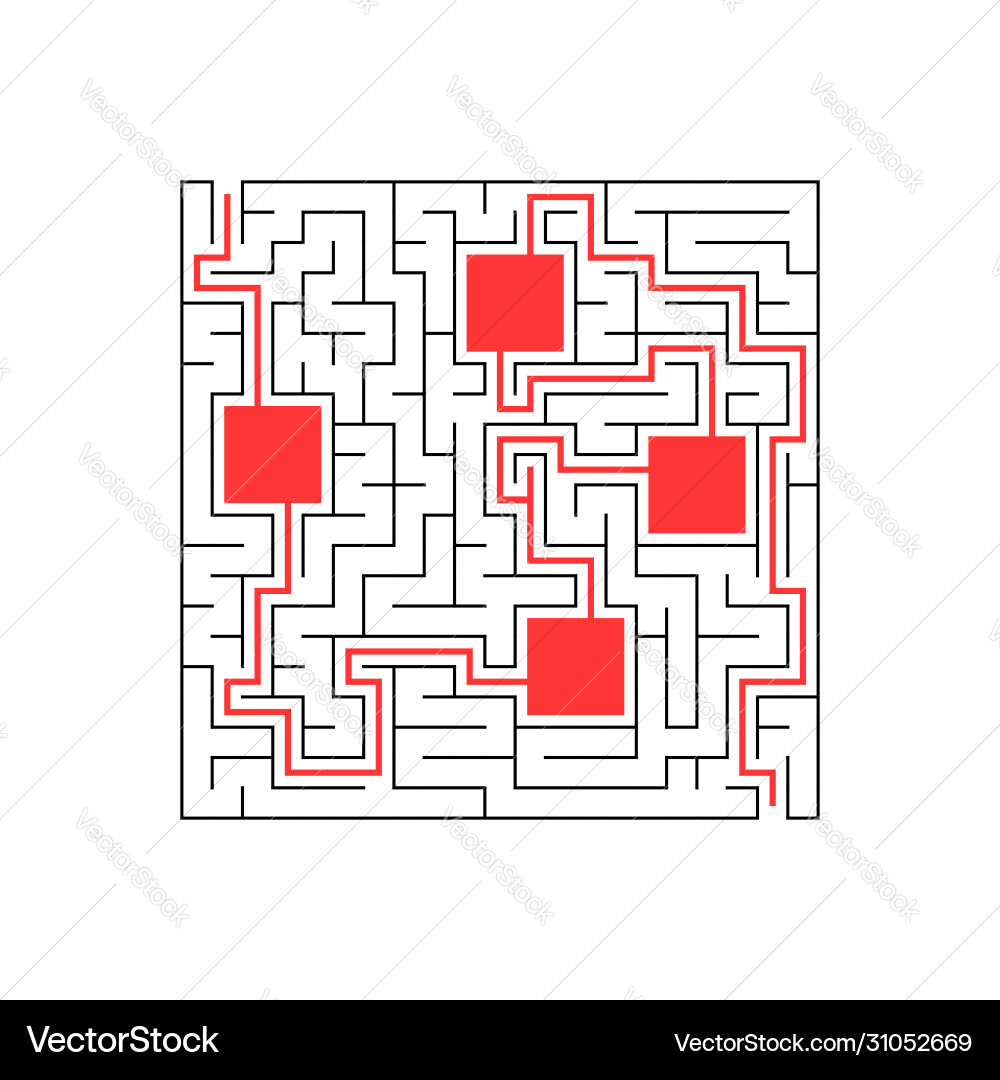 Abstract labyrinth educational game for kids Vector Image