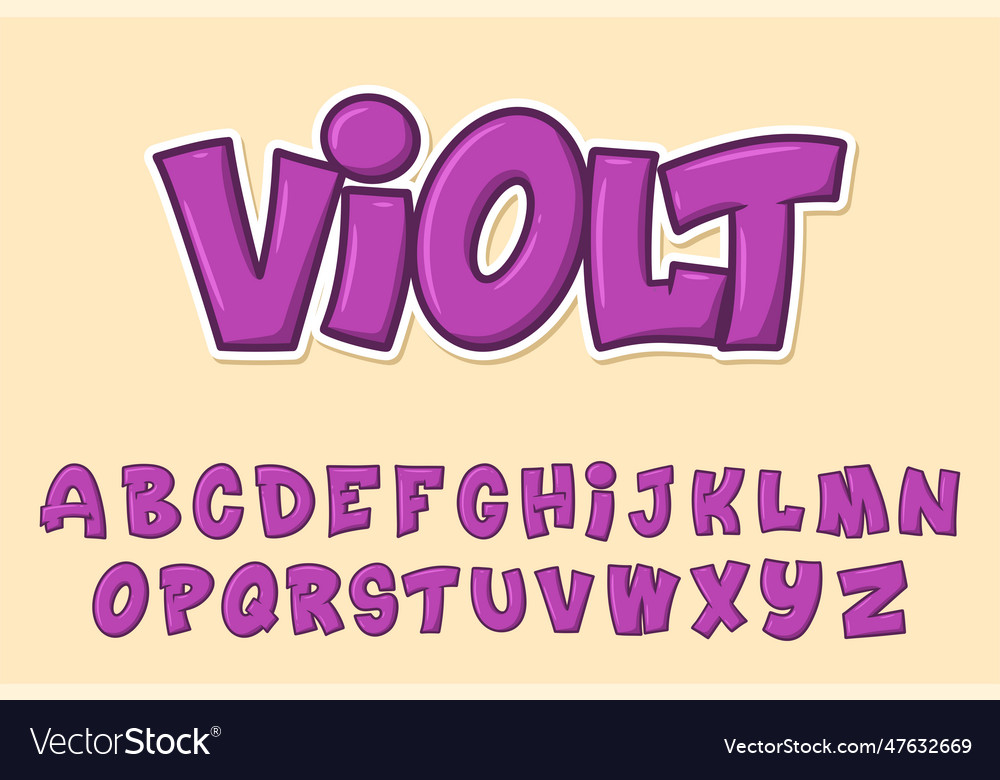 Alphabet graffiti cartoon Royalty Free Vector Image