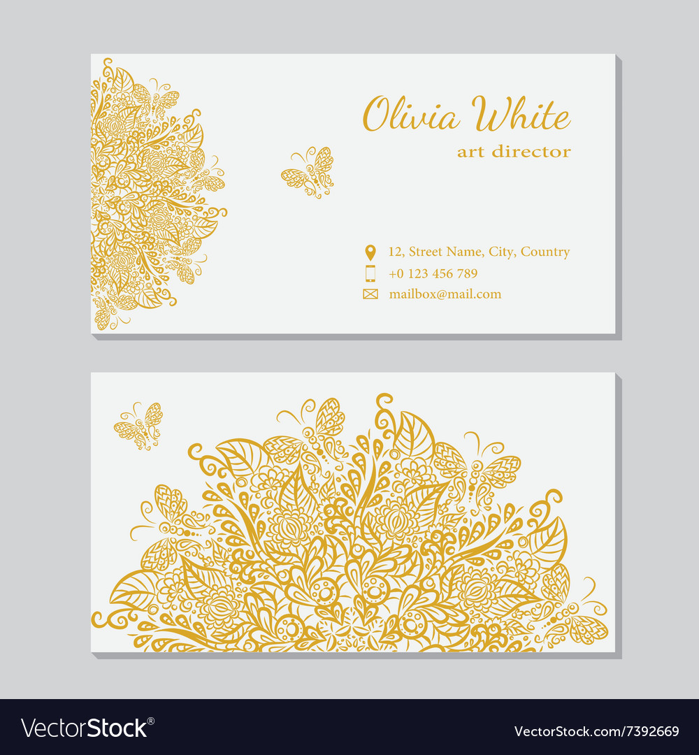 Business Card White Background Royalty Free Vector Image