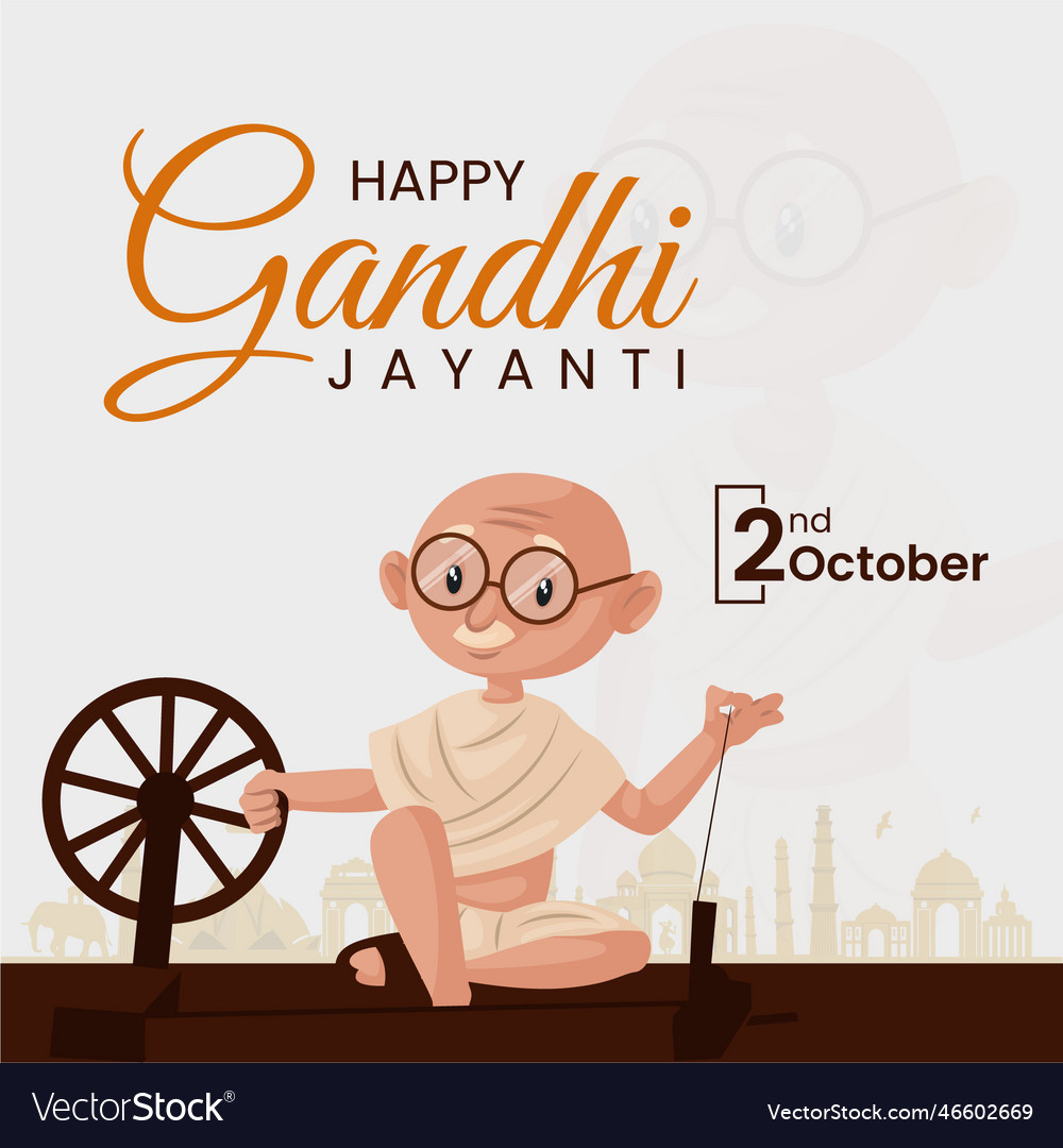 Creative gandhi jayanti 2nd october banner design Vector Image