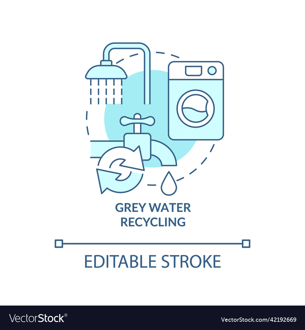 Grey water recycling turquoise concept icon Vector Image