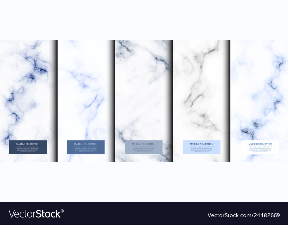 Marble collection abstract pattern texture navy Vector Image