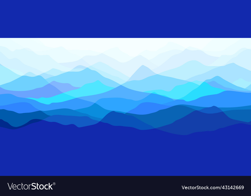 Multicolor mountains silhouette waves abstract