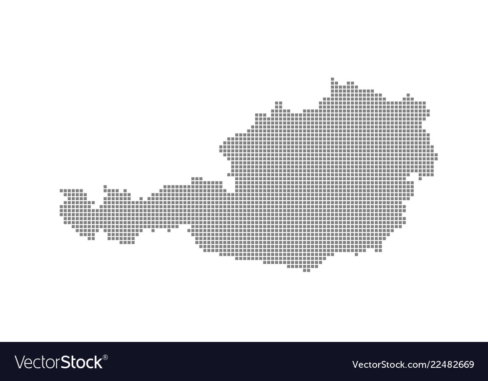 Pixel map of austria dotted map of austria Vector Image