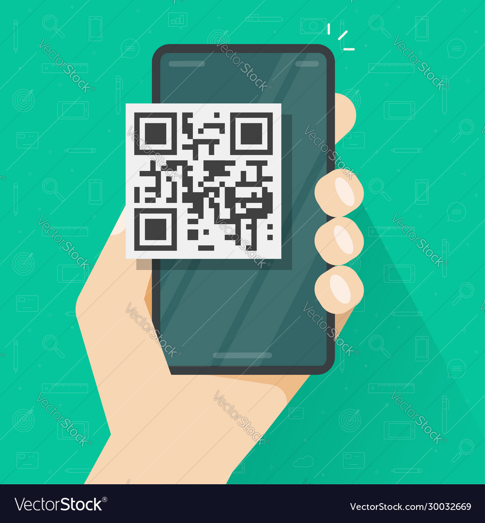 Qr code icon on mobile phone or smartphone screen Vector Image