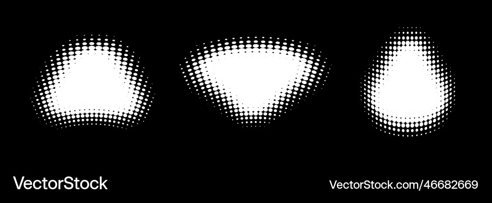 White triangle halftone frames grunge Royalty Free Vector