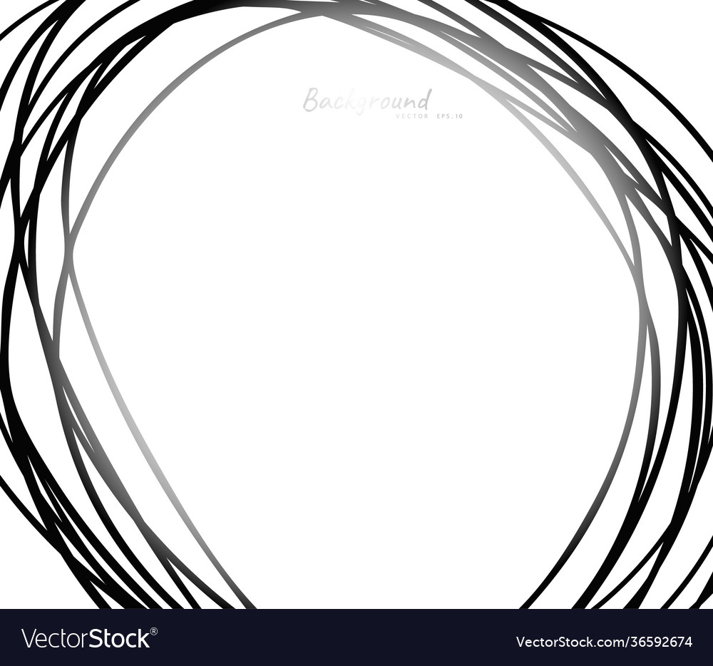 Hand drawn circle line sketch circular scribble Vector Image