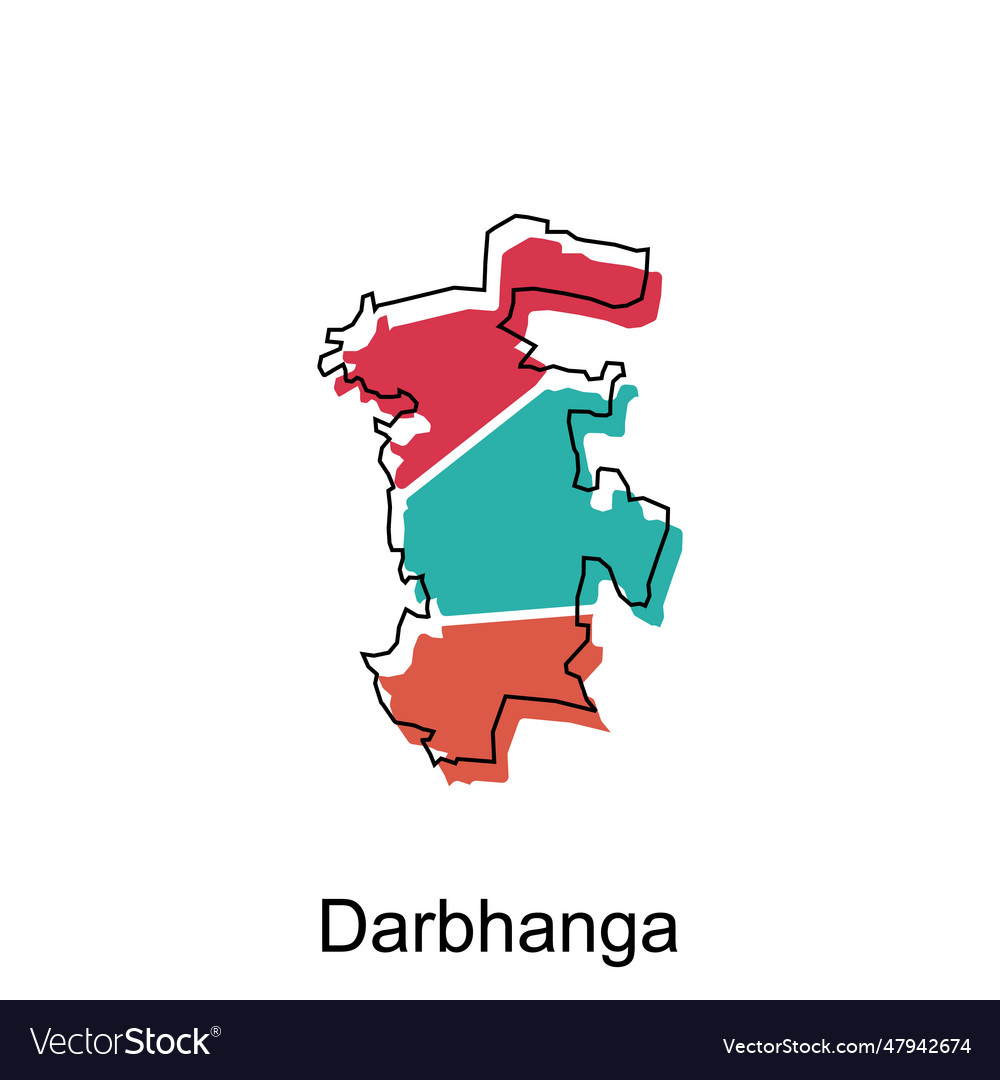 Map of darbhanga design template with outline Vector Image