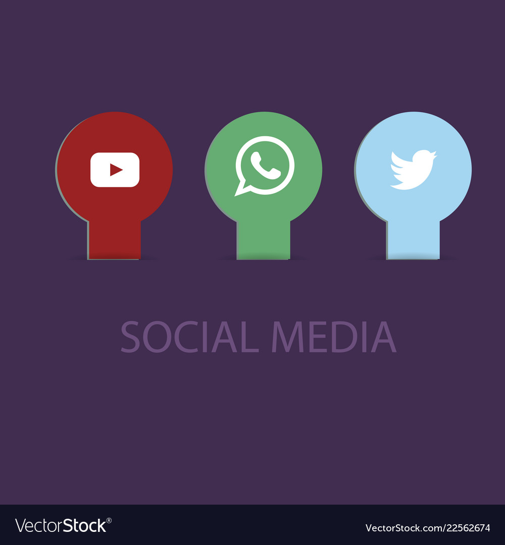 Social media icons youtube icon and twitter